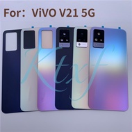 For Vivo V21 5G 6.44" Battery Cover Repair Replace Back Door Phone Rear Case + Logo Camera Lens
