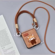 [Clover 2020] Ốp lưng Galaxy Z Flip 7 FE 6 5 4 nhựa cứng gấu mèo + 2 dây đeo dài ngắn