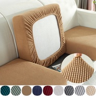 【Ready Stock】 Elastic Sofa Seat Cover Patchwork Sofa Cover 1/2/3/4 Seater Solid Color Fleece Sarung Kusyen Bujur Back Cushion Cover For Living Room Decorate Sarung Sofa【hooking】