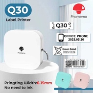 Phomemo Q30 Wireless Bluethooth Printer Pocket Thermal Label Sticker Maker Hebrew APP Similar as Nii