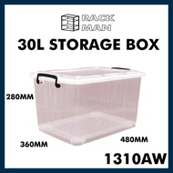 Abbaware Clear Storage Box Transparent (30L) Kotak Simpanan roda/Storage Box with wheels/ Storage container