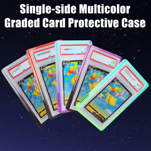Gradient Multicolor Glitter Trading Card Graded Card Slab, Single-Side TPU Protect Case, PTCG Frame 