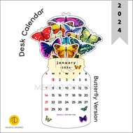 Aesthetic Sitting 2024 CALENDAR - Butterfly MOTIF AESTHETIC DESK CALENDAR/2024 BLOOMY FLOWERS CALENDAR/AESTHETIC 2024 CALENDAR/DESK CALENDAR/DESK CALENDAR BY Mejengwall/Flower MOTIF CALENDAR/Pattern CUTTING CALENDAR/Unique CALENDAR 2024