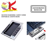 SECOND HDD HARDDISK CADDY 9.5MM UNIVERSAL CD DVD OPTICAL BAY CD95. 1-1 EXCHANGE.