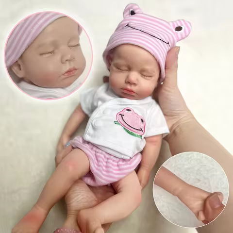 33cm Open Mouth Full Body Silicone Loulou Girl and Boy Newborn bebé de silicona cuerpo entero Handma
