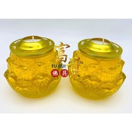 [Fugui Buddhist Tools] Jelly Lotus Candle Jelly Candle Crystal Candle No. 2 Lotus Jelly Candle Butte