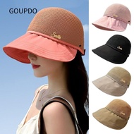 Sun Hat, Wide Rim Ultraviolet Hat Plain Color, uv-Resistant -uv-Resistant, Foldable Arch Hat