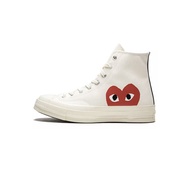 （ของแท้อย่างเป็นทางการ）CONVERSE 1970S CHUCK TAYLOR ALL STAR HI CDG Mens and Womens Canvas Shoes 1502