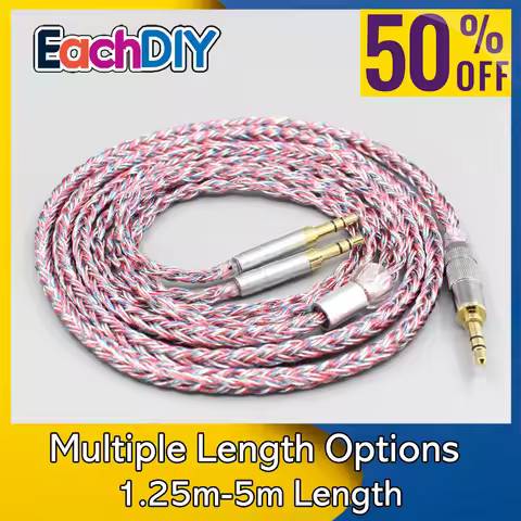16 Core Silver OCC OFC Mixed Braided Cable For Philips Fidelio X3 Onkyo A800 Headphone 3.5mm Pin Hea