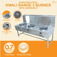 BERES Stainless Steel Gas Burner Stove Cooking 3 Burner High Pressure Kwali Range Dapur Masak Restor