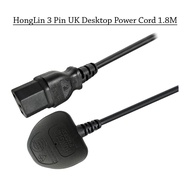 Honglin 3 Pin UK to IEC C13 Desktop PC Power Cord Cable 1.8M