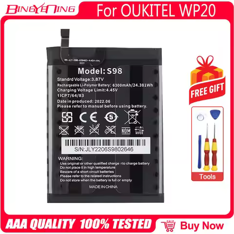 100% Original Oukitel Battery High Capacity Backup Replacement For OUKITEL WP20/WP20 Pro G2/G5/WP32/