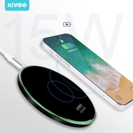 KIVEE 🔥แท่นชาร์จไรสาย 15W ที่ชาร์จไร้สาย magsafe charger Qi แท่นชาร์จไร้สาย Quick Wireless Charger ชาร์จแบตไร้สาย for iPhone 13/12,  Xiaomi,Huawei mate40,Samsung S9 S8