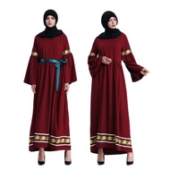 1239 Fesyen Arab stitching lace trumpet lengan pakaian wanita jubah Arab