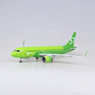 S7A320neo Siberian Airliner Model with Light Simulation Airliner Aircraft 47cm Gift with Wheels JDG7