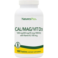 NaturesPlus CalciumMagnesium D3 dengan K2 untuk Saluran B & Imun, Vegetarian,, 180 Tablet, 45 Hidang