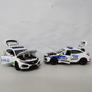 Honda Civic Type R Fk8 kereta Pdrm polis malaysia die cast car scale 1:32 with lights and sound