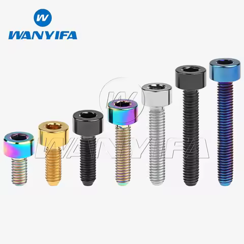 Wanyifa Titanium Bolt M3x6 8 10 12 15 18 20mm Stigma Screw for Bicycle Titanium Fastener