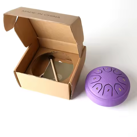 Percussion Steel Drum Kit Steel Tongue Drum with Mallets 4 In 8 Notes Handpan Drum Tongue Drum for C