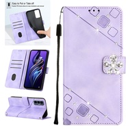 Fayangries Ốp điện thoại cho OPPO A56 5G (6.5 ") lật giá đỡ Ví bằng da PU vỏ dễ thương Bling hoa cây