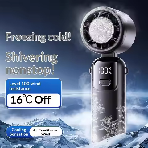 New S17 Handheld Fan: Mini USB Fan with Digital Display, Quiet Large Wind, Dual Power & Long Battery