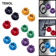 TENOL 2x Bicycle Wheel Hub Axle Nuts, Rear Hub Bicycle Nuts, Road Replacement, Aluminum Alloy Bicycl