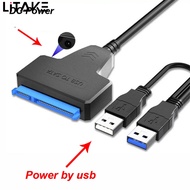 SATA To USB Type-A Hard Drive Cable 5Gbps External Hard Drive Cable Connector 2.5" SATA Drive Adapter USB3.0 SATA Drive Cable