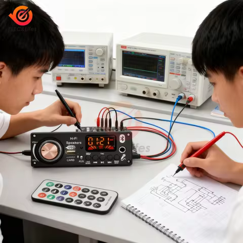 DC 12V TPA3116D2 MP3 Audio Amplifier With Microphone Echo Control TWS Pairing 2*50W+100W for Karaoke