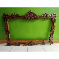 Gunungan carved flower teak mirror frame 100x70