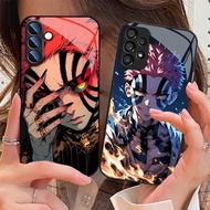 demon slayer Akaza 03 Glass Phone Case For Samsung Galaxy S25 S24 Ultra S23 Fe S22 Plus S21 S20 S10 
