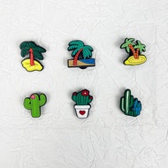 Cute Plant Cactus Tree  Beach Cocoa Palm Shoe Charms DIY Button Buckle Hole, High Quality DIY Shoes 