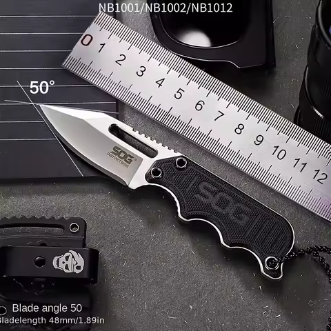 5CR15 stainless steel lightweight EDC small straight knife, K sheath carry sharp tool, rubber handle