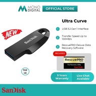 SANDISK ULTRA CURVE CZ550 USB 3.2 GEN 1 512GB FLASH DRIVE | THUMBDRIVE | PENDRIVE - CRUZER 550 - REL