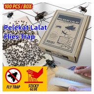 100 Pcs Pelekat Lalat /High quality/Gam Power Kuat/Perasa Ikan Masin Fly Trap / Fly Catcher / 苍蝇纸 / 
