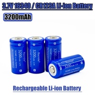 Rscrola 16340 CR123A Li-ion Rechargeable Batteriy 3.7V 3200mAh and For LED Flashlight Laser pen For 