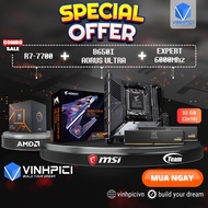 AMD COMBO Computer Set (R7 7700 + B650I AORUS ULTRA + T-CREATE EXPERT 6000MHz 32GB 16GBx2)
