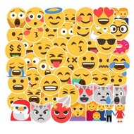 EMOJI笑臉汽車文具拉桿表情貼紙