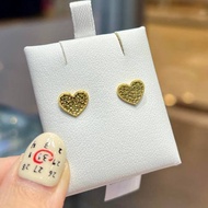 Emas 916 earring 黄金916爱心碎碎冰耳环