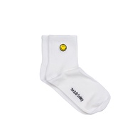 SMILEY QUARTER SOCKS (WHITE)