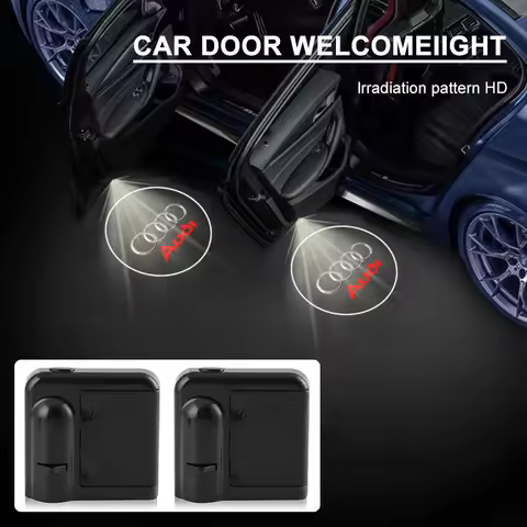 2Pcs Car Door LED Light Welcome Lamp Emblem Projector For Audi B9 B8 B7 B5 B6 A1 A7 A8 Q2 Q3 Q5 Q7 A
