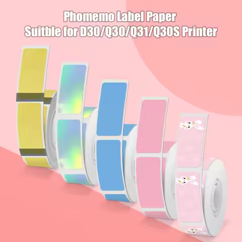 Phomemo Q30 D30 Label Maker Tape Sticker Replacement Waterproof Tearproof Thermal Label Sticker Pape