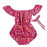 Baby girl off shoder romper 5 to 12 months