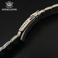 FEYUJ STEELDIVE SD1964ทางการใหม่สายนาฬิกาพิเศษสายโซ่ SD1964GD กว้าง22*18มม. สายสแตนเลสพร้อมตะขอแข็ง