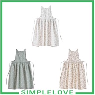 [ Painting Apron Cute Floral Apron Dress Soft with Pockets Chef Apron Cross Back