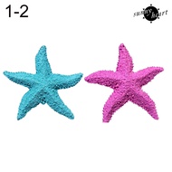 [SH]2Pcs Fish Tank Ornament Mediterranean Resin Mini Starfish Aquarium Decoration