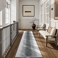 Lahome Moroccan Runner Rugs for Hallway 2.5x8,Grey Long Kitchen Runner Rugs Washable Ultra-Thin Non 