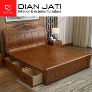 dipan tempat tidur minimalis kayu jati laci samping modern bed