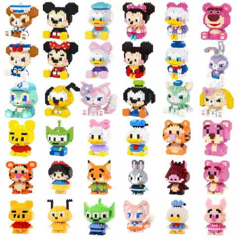 214 style Disney Lotso Winnie LinaBell Nick Building Blocks Princess Cartoon Figures Bricks Children