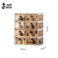 ANTBOX Shoebox Side Clear Integrated Frame  Sturdy Free Installation Foldable Shoe Storage with Magn