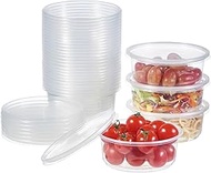 FULING 150 Set - 8 oz. Plastic Deli Food Storage Containers With Lids Disposable Clear Small Togo Co